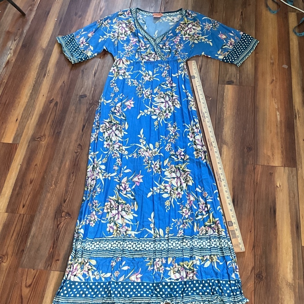 Flying Tomato Floral Blue Maxi Dress size small